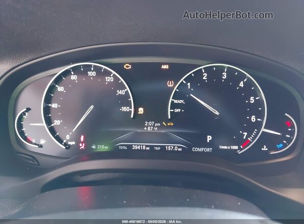5UXTR7C51KLR51147 2019 BMW X3 Silver უკანა სავარძლების ხედი