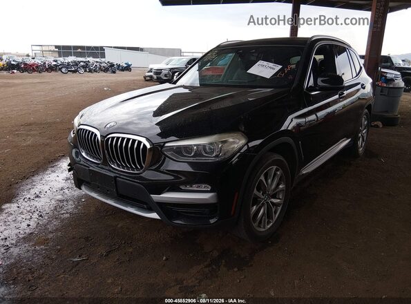 5UXTR7C53KLE96563 2019 BMW X3 Черный Передняя левая четверть