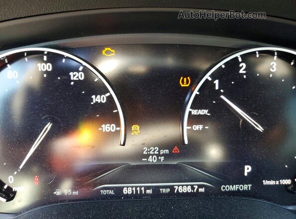 5UXTR7C53KLE97941 2019 BMW X3 White ხელსაწყოთა პანელის ხედი