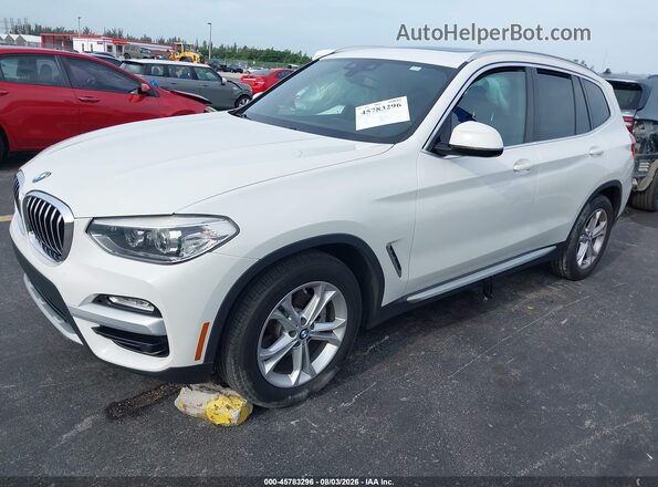 5UXTR7C54KLR50543 2019 BMW X3 White Vista tres cuartos delantera izquierda