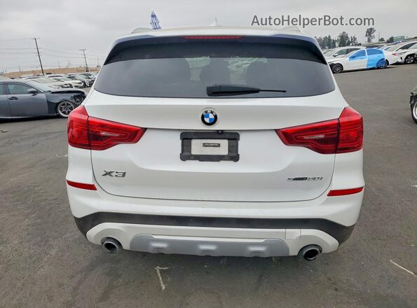 5UXTR7C55KLE96371 2019 BMW X3 White Rear view
