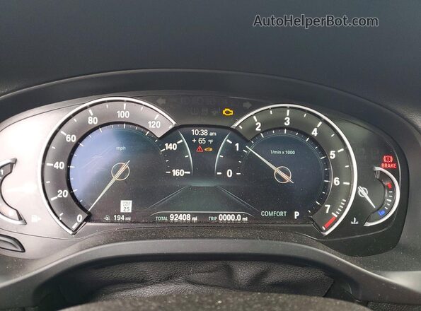 5UXTR7C55KLE96371 2019 BMW X3 White Instrument cluster view