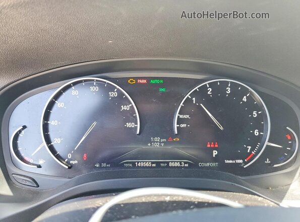 5UXTR7C57KLF30164 2019 BMW X3 White Սարքավորումների վահանակի տեսք