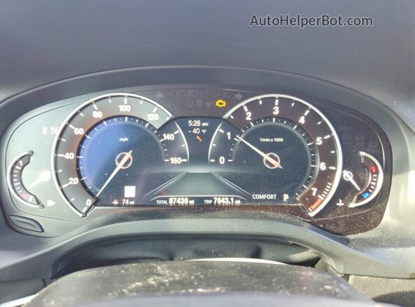 5UXTR9C51KLE21551 2019 BMW X3 Black ხელსაწყოთა პანელის ხედი