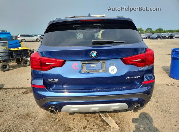 5UXTR9C52KLP95065 2019 BMW X3 Blue Vista trasera