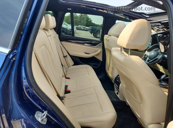 5UXTR9C52KLP95065 2019 BMW X3 Blue Vista de los asientos traseros