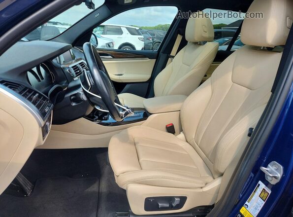 5UXTR9C53KLR09610 2019 BMW X3 Blue Vista interior delantera
