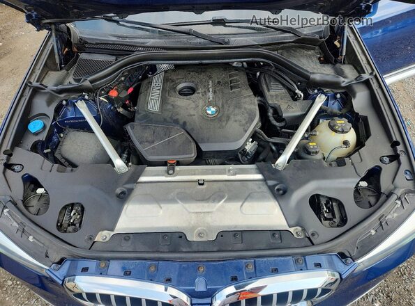 5UXTR9C53KLR09610 2019 BMW X3 Blue Vista del compartimento del motor
