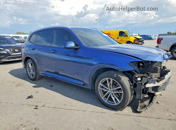 5UXTR9C55JLD63751 2018 BMW X3 Blue Delantero derecho
