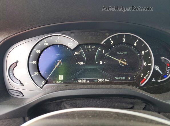 5UXTR9C55KLE21309 2019 BMW X3 Black Vista del cuadro de instrumentos