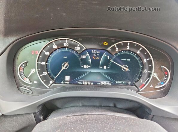 5UXTR9C56KLR07513 2019 BMW X3 Black Instrument cluster view