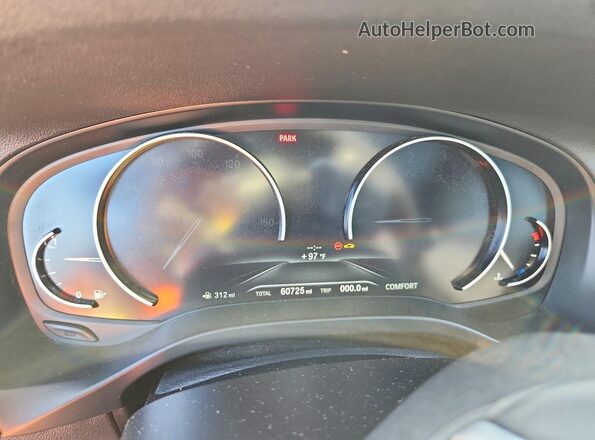 5UXTR9C57KLE16760 2019 BMW X3 Black Instrument cluster view