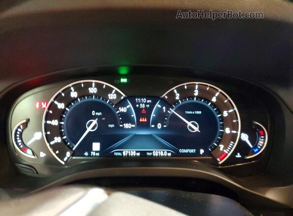 5UXTR9C58KLP82322 2019 BMW X3 Black ხელსაწყოთა პანელის ხედი