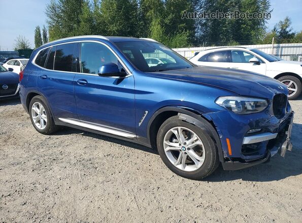 5UXTR9C59KLD90307 2019 BMW X3 Blue Przód prawy