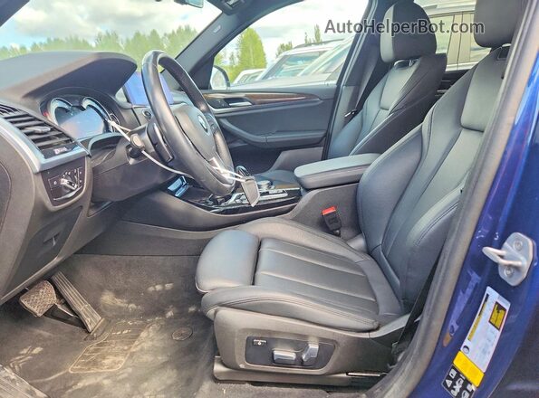 5UXTR9C59KLD90307 2019 BMW X3 Blue Widok wnętrza z przodu