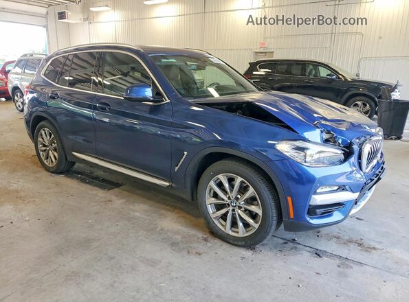 5UXTR9C59KLD93837 2019 BMW X3 Blue წინა მარჯვენა