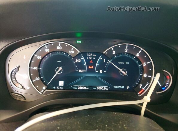 5UXTR9C59KLD93837 2019 BMW X3 Blue ხელსაწყოთა პანელის ხედი