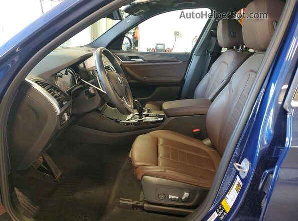 5UXTR9C59KLD93837 2019 BMW X3 Blue წინა სალონის ხედი