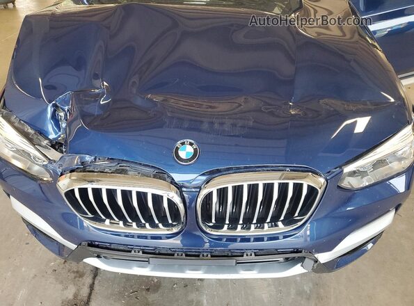 5UXTR9C59KLD93837 2019 BMW X3 Blue ძრავის განყოფილების ხედი