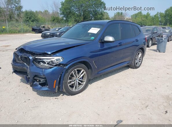 5UXTS3C57J0Y96474 2018 BMW X3 Blue Przód lewy