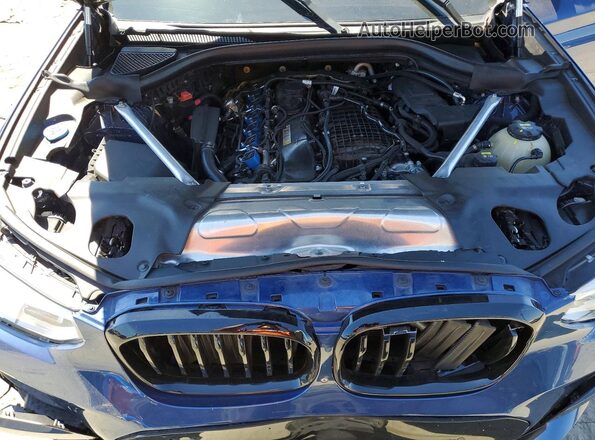 5UXTS3C58J0Y95611 2018 BMW X3 Blue ძრავის განყოფილების ხედი