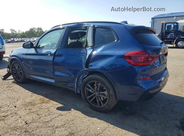 5UXTS3C58KLR72137 2019 BMW X3 Blue Trasero izquierdo