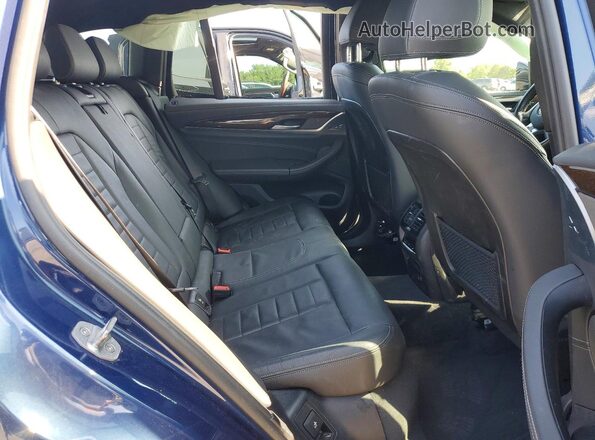 5UXTS3C58KLR72137 2019 BMW X3 Blue Vista de los asientos traseros