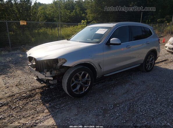 5UXTY3C01M9G67228 2021 BMW X3 Silver Առջևի ձախ երեք քառորդ տեսարան