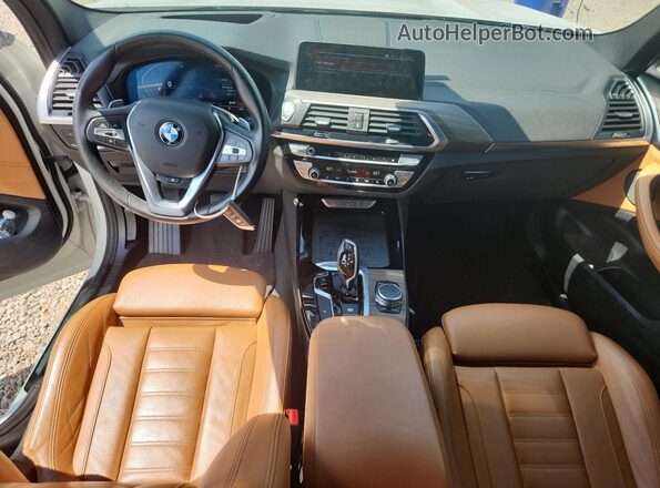 5UXTY3C02L9B31497 2020 BMW X3 White Առջևի վահանակի տեսք