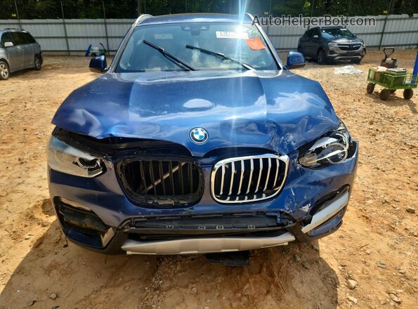5UXTY3C02M9E04990 2021 BMW X3 Blue წინა ხედი