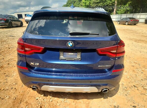 5UXTY3C02M9E04990 2021 BMW X3 Blue უკანა ხედი