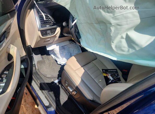 5UXTY3C02M9E04990 2021 BMW X3 Blue წინა პანელის ხედი