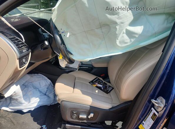 5UXTY3C02M9E04990 2021 BMW X3 Blue წინა სალონის ხედი