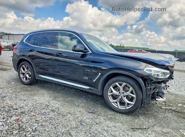 5UXTY3C02M9E50657 2021 BMW X3 Black Передня права чверть