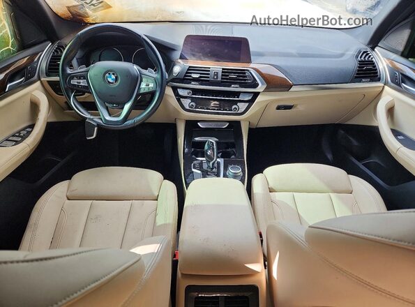 5UXTY3C03M9F57698 2021 BMW X3 White Dashboard view