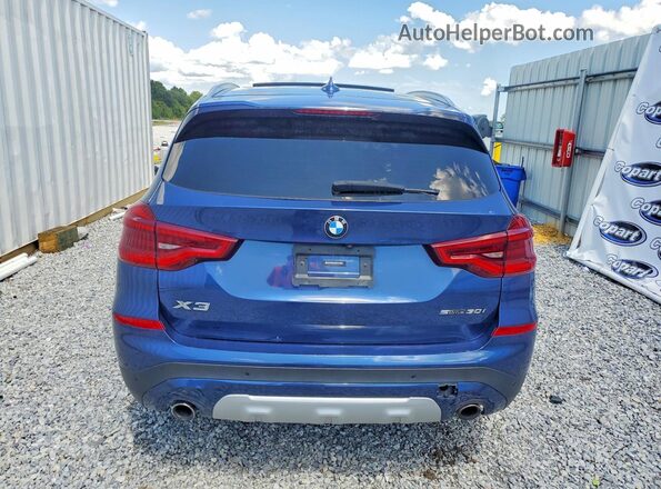 5UXTY3C03M9G22730 2021 BMW X3 Blue Հետևի տեսք
