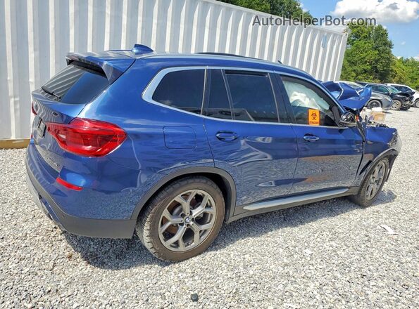 5UXTY3C03M9G22730 2021 BMW X3 Blue Հետևի աջ