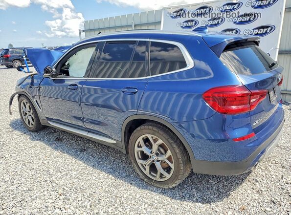 5UXTY3C03M9G22730 2021 BMW X3 Blue Հետևի ձախ