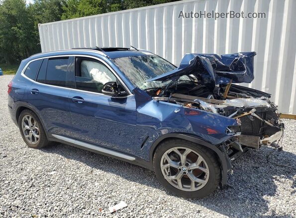 5UXTY3C03M9G22730 2021 BMW X3 Blue 