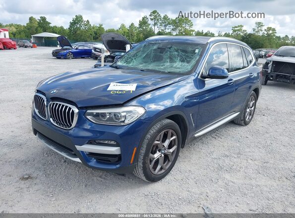 5UXTY3C03M9H50935 2021 BMW X3 Dark Blue Front left