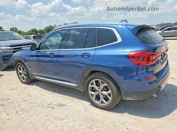 5UXTY3C03M9H85068 2021 BMW X3 Blue Trasero izquierdo