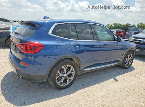 5UXTY3C03M9H85068 2021 BMW X3 Blue Trasero derecho