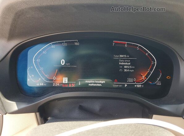 5UXTY3C03M9H85068 2021 BMW X3 Blue Vista del cuadro de instrumentos