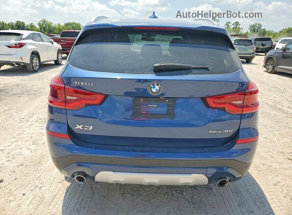 5UXTY3C03M9H85068 2021 BMW X3 Blue Vista trasera