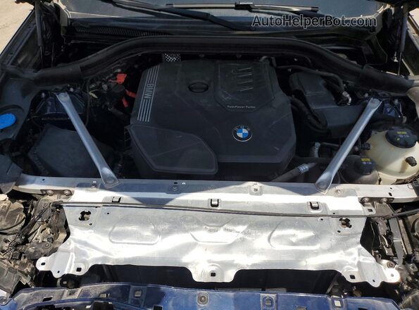 5UXTY3C03M9H85068 2021 BMW X3 Blue Vista del compartimento del motor