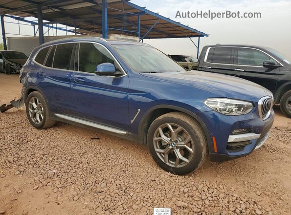 5UXTY3C04L9B12434 2020 BMW X3 Blue Front right