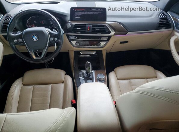 5UXTY3C04L9B12434 2020 BMW X3 Blue Dashboard view