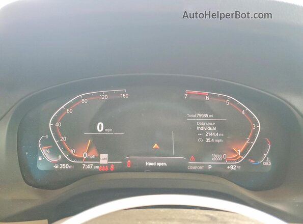 5UXTY3C04L9B12434 2020 BMW X3 Blue Instrument cluster view