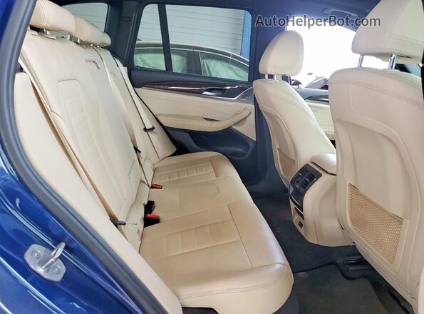 5UXTY3C04L9B12434 2020 BMW X3 Blue Rear seats view