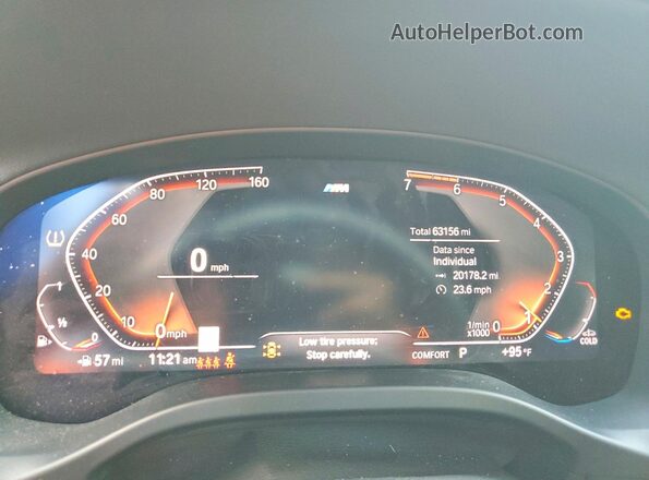 5UXTY3C04L9B17021 2020 BMW X3 Black Vista del cuadro de instrumentos